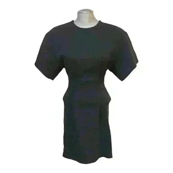 Isabel Marant Dress Mini Baddie Crew Neck  Short Sleeve Linen Blend Black - Picture 1 of 12